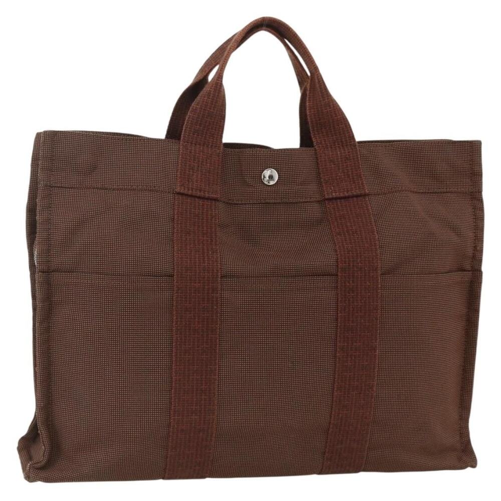 Hermes Canvas Her Line MM Handbag Brown